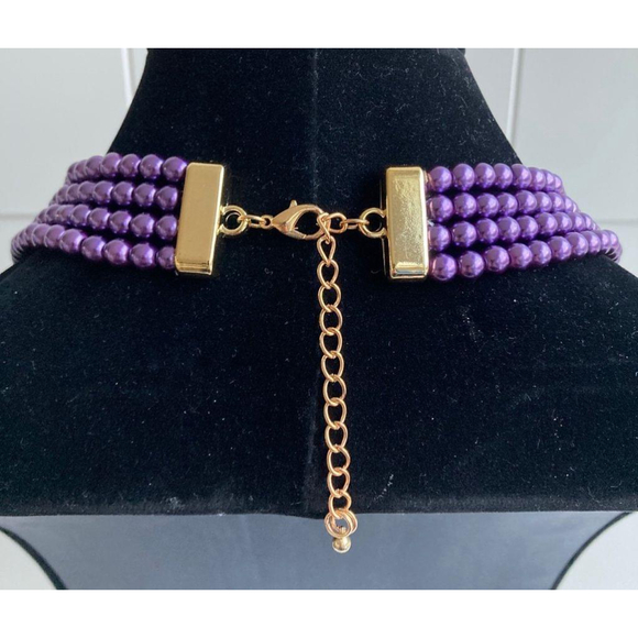 Purple Glass Pearl Necklace - Picture 5 of 5
